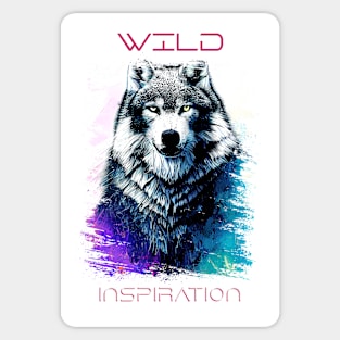 Wolf Wild Nature Animal Colors Art Painting Sticker